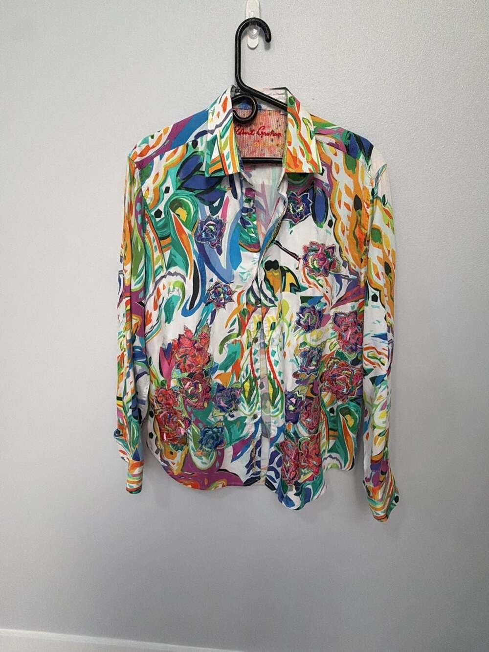 Robert Graham All The Noise Bass Music Embroidered Classic Fit Sport Shirt